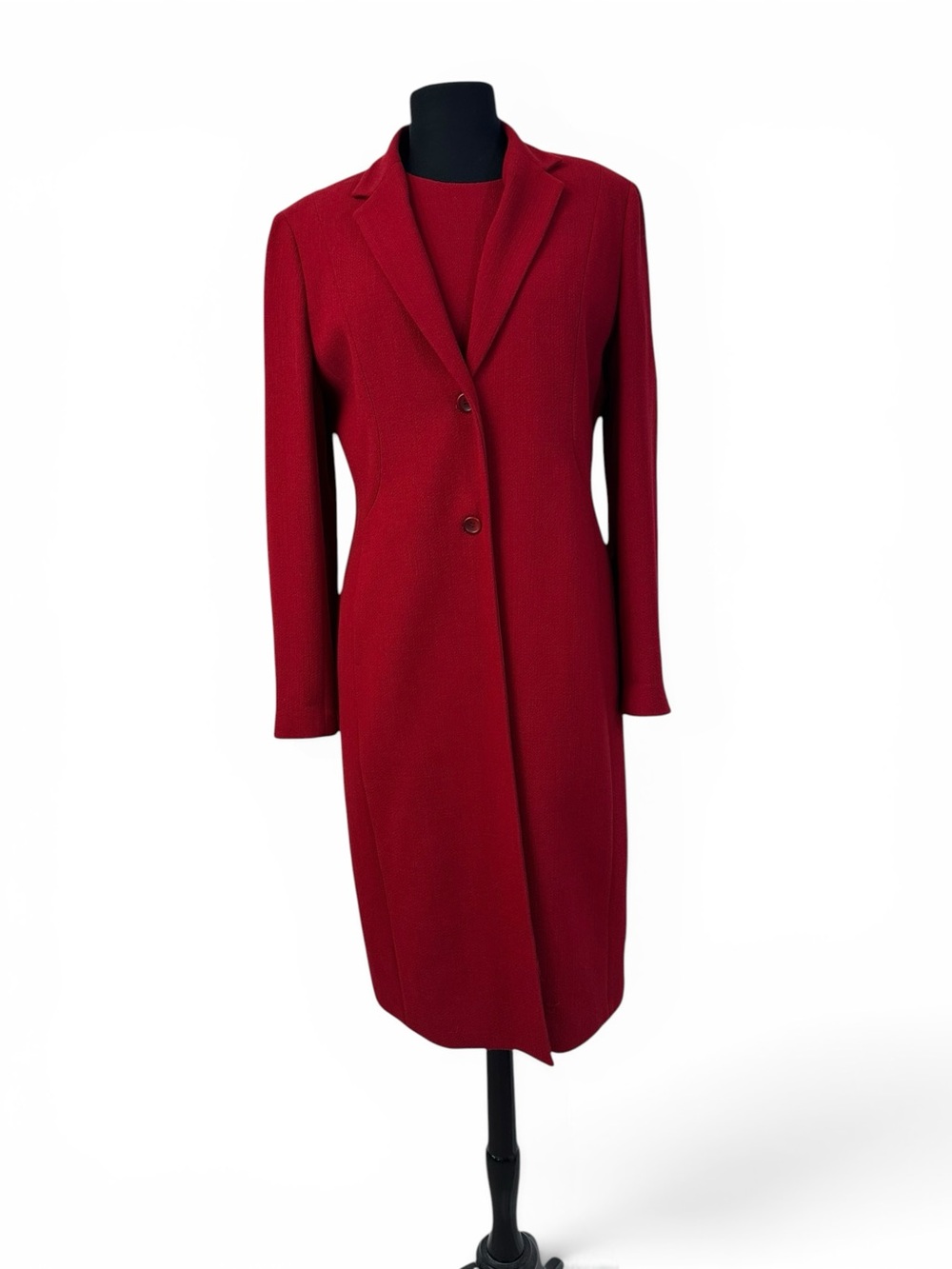 Anne Klein II Red Wool Dress & Blazer Suit Set Size 10